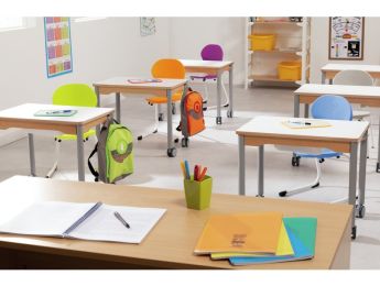 TABLE PLATEAU STRATIFIÉ + BAC - PIÉTEMENT À ROULETTES - Rectangle 70x50 cm