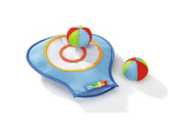 DOELHANDSCHOEN MET KLITTENBAND + 2 BALLEN Kleine maat