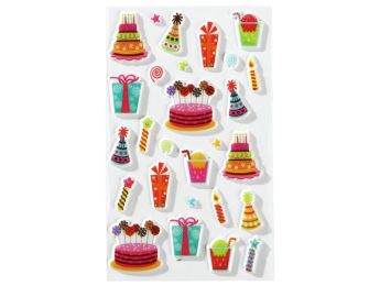 3D RELIEF STICKERS Birthday