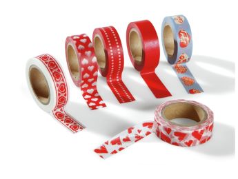 ADHESIVE PAPER RIBBONS Hearts