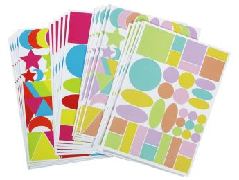 GOMMETTES GÉOMÉTRIQUES GÉANTES Multiformes Couleurs vives et pastel