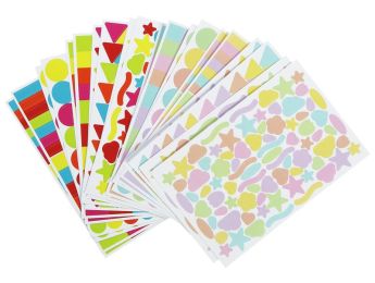 GOMMETTES GÉOMÉTRIQUES GÉANTES Multiformes Couleurs vives et pastel