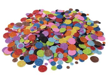 GLITTER FOAM STICKERS Round