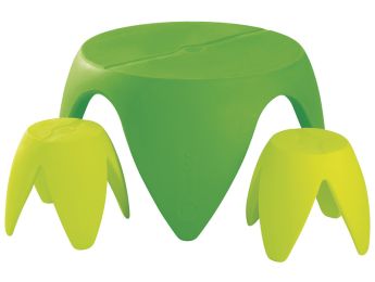 TABLE + 2 TABOURETS Flora T2
