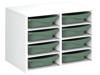 MEUBLE MÉLAMINÉ H: 51 cm - L: 70,5 cm 8 bacs - 6 étagères