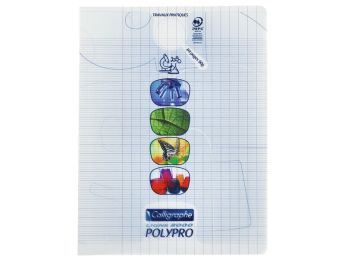 SET OF 10 POLYPRO WORKBOOKS 17x22 cm - 64 pages Séyès ruled paper - Plain...