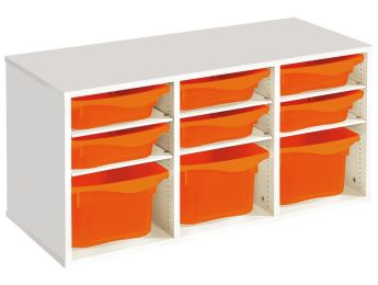 MÖBELSTÜCK MIT MELAMINBESCHICHTUNG H: 51 cm - L: 105 cm 9 Behälter - 6...