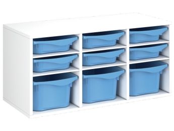 MEUBLE MÉLAMINÉ H: 51 cm - L: 105 cm 9 bacs - 6 étagères