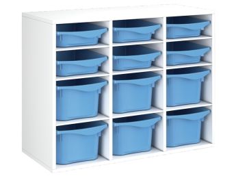 MEUBLE MÉLAMINÉ H: 81 cm - L: 105 cm 12 bacs - 9 étagères