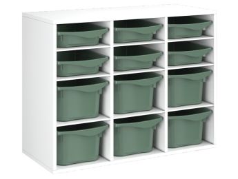 MÖBELSTÜCK MIT MELAMINBESCHICHTUNG H: 81 cm - L: 105 cm 12 Behälter - 9...