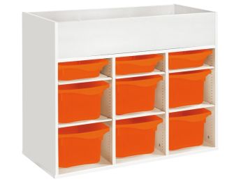 MÖBELSTÜCK MIT MELAMINBESCHICHTUNG H: 81 cm - L: 105 cm 9 Behälter - 6...