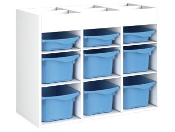 MEUBLE MÉLAMINÉ H: 81 cm - L: 105 cm 9 bacs - 6 étagères