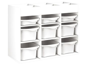 MÖBELSTÜCK MIT MELAMINBESCHICHTUNG H: 81 cm - L: 105 cm 9 Behälter - 6...