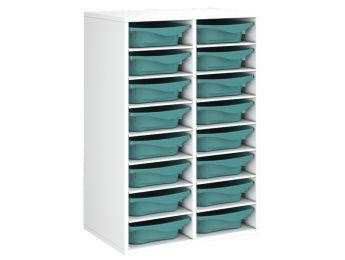 MEUBLE MÉLAMINÉ H: 102 cm - L: 70,5 cm 16 bacs - 14étagères