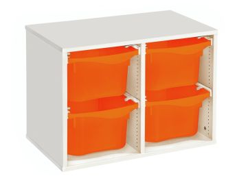 GEMELAMINEERD MEUBEL H: 51 cm - L: 70,5 cm 4 bakken op rails