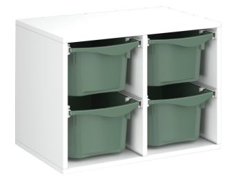 MÖBELSTÜCK MIT MELAMINBESCHICHTUNG H: 51 cm - L: 70,5 cm 4 Behälter auf...