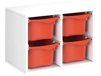 MÖBELSTÜCK MIT MELAMINBESCHICHTUNG H: 51 cm - L: 70,5 cm 4 Behälter auf...