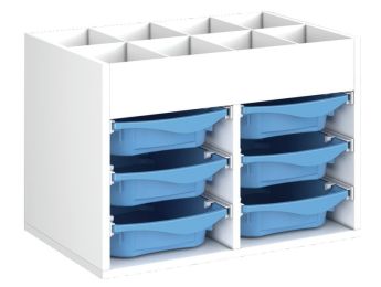 MEUBLE MÉLAMINÉ H: 51 cm - L: 70,5 cm 6 bacs sur rails