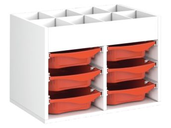MÖBEL MIT MELAMINBESCHICHTUNG H: 51 cm - B: 70,5 cm 6 Behälter auf Schienen