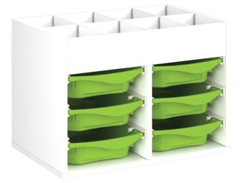 MEUBLE MÉLAMINÉ H: 51 cm - L: 70,5 cm 6 bacs sur rails