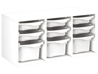 MEUBLE MÉLAMINÉ H: 51 cm - L: 105 cm 9 bacs sur rails