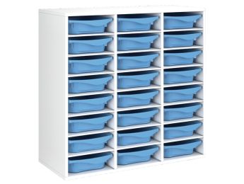 MÖBELSTÜCK MIT MELAMINBESCHICHTUNG H: 102 cm - L: 105 cm 24 Behälter - 21...