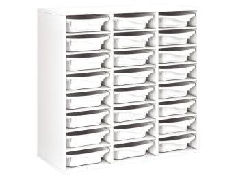 MÖBELSTÜCK MIT MELAMINBESCHICHTUNG H: 102 cm - L: 105 cm 24 Behälter - 21...