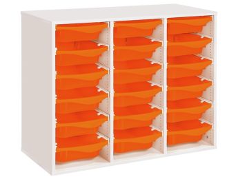MEUBLE MÉLAMINÉ H: 81 cm - L: 105 cm 18 bacs sur rails