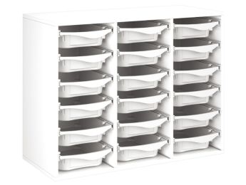 MEUBLE MÉLAMINÉ H: 81 cm - L: 105 cm 18 bacs sur rails