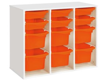 MEUBLE MÉLAMINÉ H: 81 cm - L: 105 cm 12 bacs sur rails