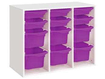 MEUBLE MÉLAMINÉ H: 81 cm - L: 105 cm 12 bacs sur rails