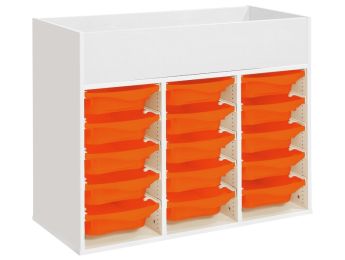 MEUBLE MÉLAMINÉ H: 81 cm - L: 105 cm 15 bacs sur rails