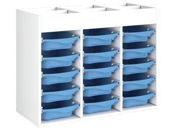 MEUBLE MÉLAMINÉ H: 81 cm - L: 105 cm 15 bacs sur rails