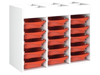 MÖBELSTÜCK MIT MELAMINBESCHICHTUNG H: 81 cm - L: 105 cm 15 Behälter auf...