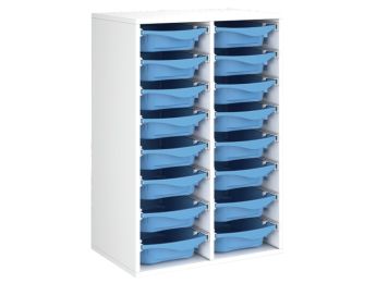 MEUBLE MÉLAMINÉ H: 102 cm - L: 70,5 cm 16 bacs sur rails