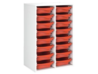 MÖBELSTÜCK MIT MELAMINBESCHICHTUNG H: 102 cm - L: 70,5 cm 16 Behälter auf...