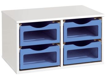 MEUBLE MÉLAMINÉ H: 51 cm - L: 70,5 cm 4 bacs sur rails