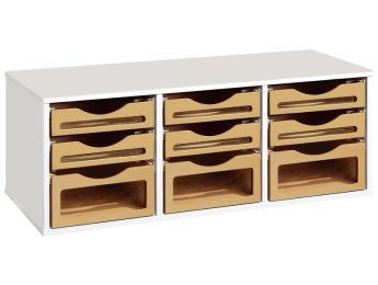 MEUBLE MÉLAMINÉ H: 51 cm - L: 105 cm 9 bacs sur rails