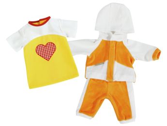 LOT ROBE CŒUR ET TENUE SPORT Poupée