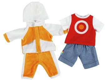 SET SHORTS MIT ZIELSCHEIBE UND SPORTKLEIDUNG Puppe