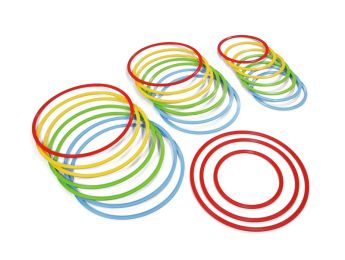 MAXI PACK OF 24 FLAT HOOPS, Ø 35, 50 and 60 cm