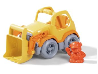 VÉHICULE ÉCO-CONÇU Pelleteuse avec un personnage