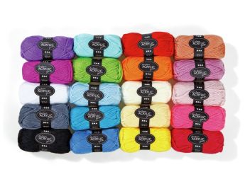 MAXI LOT PELOTES DE FIL ACRYLIQUE
