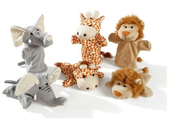 SET OF 6 PUPPETS Animals of the Savannah