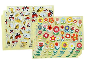 PLAIN STICKERS Bees and flowers