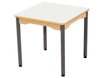 TISCH MIT BESCHICHTETER TISCHPLATTE - METALLFUSSTEIL GRAU - Viereckig 60x60 cm