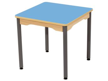 TISCH MIT BESCHICHTETER TISCHPLATTE - METALLFUSSTEIL GRAU - Viereckig 60x60 cm