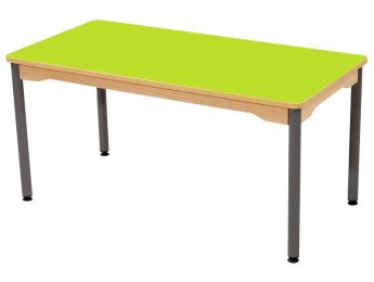 TISCH MIT BESCHICHTETER TISCHPLATTE - METALLFUSSTEIL GRAU - Rechteckig 120x60 cm