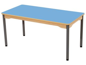 TISCH MIT BESCHICHTETER TISCHPLATTE - METALLFUSSTEIL GRAU - Rechteckig 120x60 cm