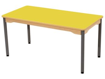 TISCH MIT BESCHICHTETER TISCHPLATTE - METALLFUSSTEIL GRAU - Rechteckig 120x60 cm
